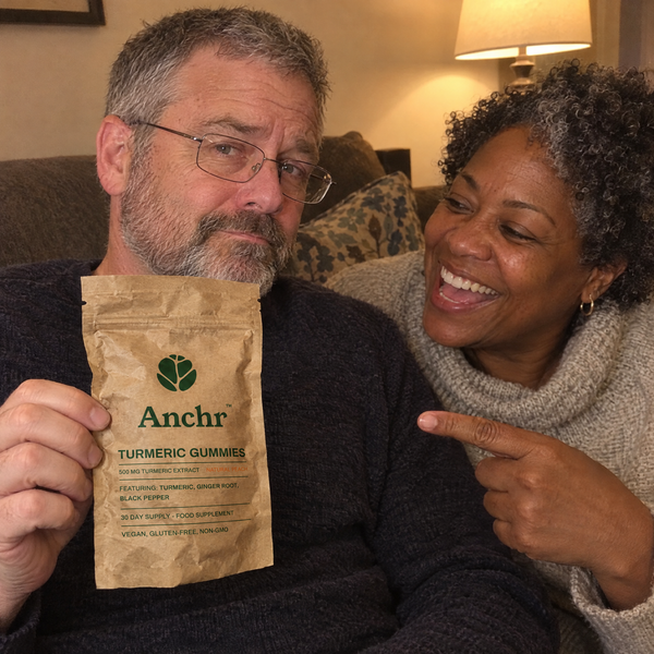 Anchr customer with Turmeric Gummies