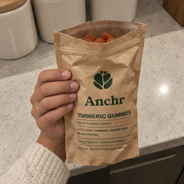 Anchr customer with Turmeric Gummies