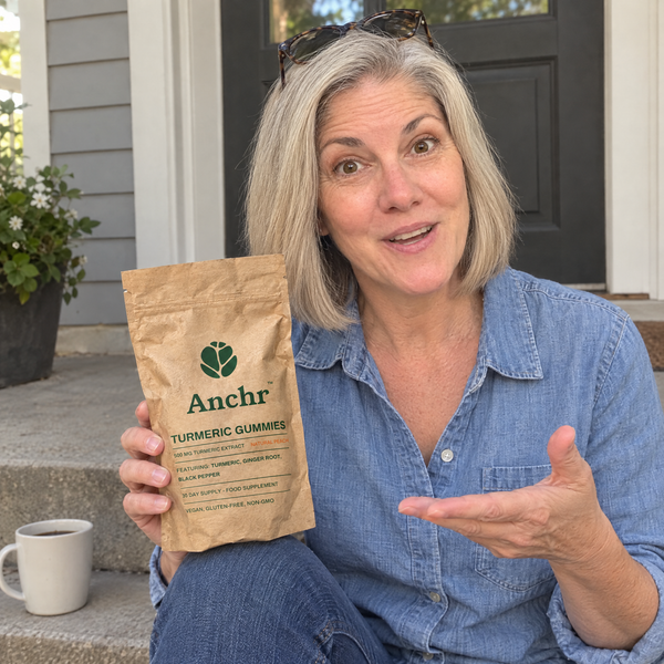 Anchr customer with Turmeric Gummies