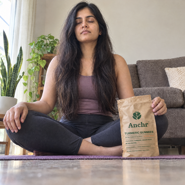 Anchr customer with Turmeric Gummies
