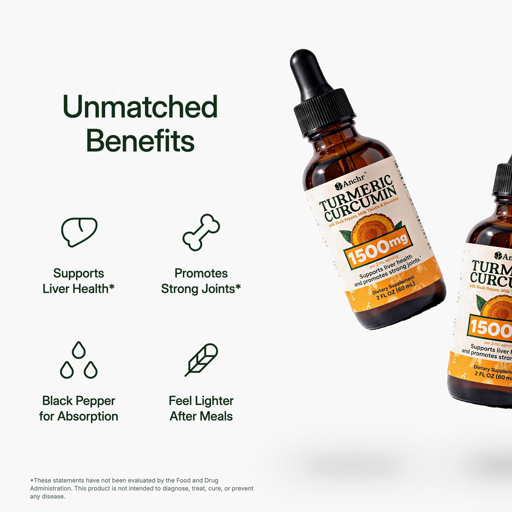 (New Look!) Turmeric Herbal Drops (1500mg), view 2