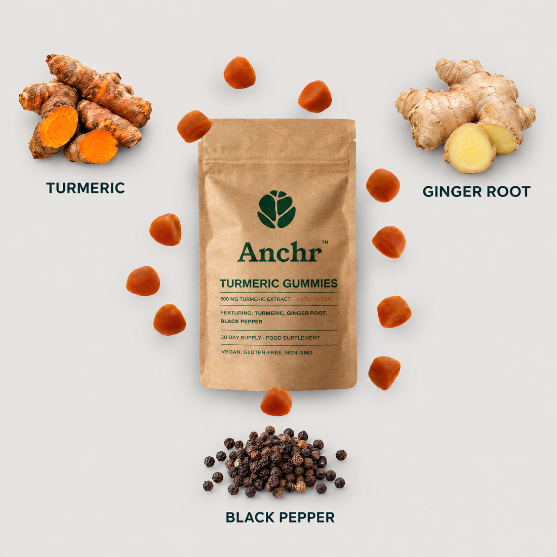 Ingredients: turmeric, ginger root, black pepper