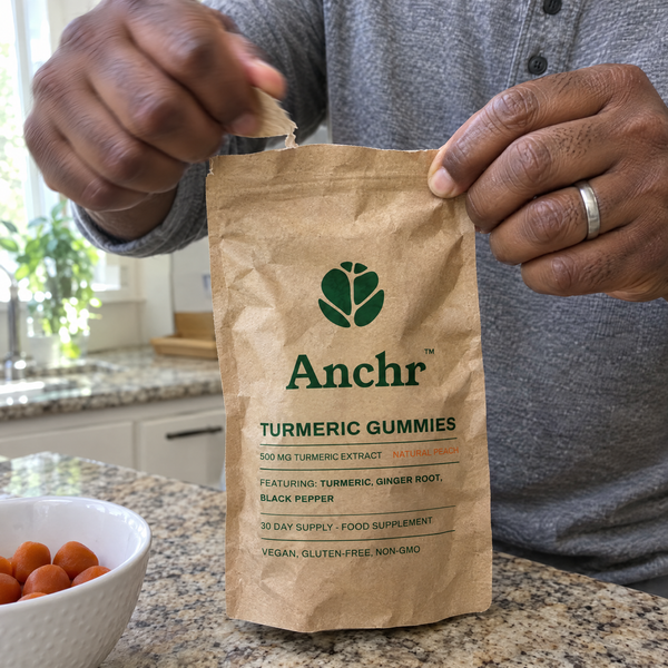 Anchr customer with Turmeric Gummies