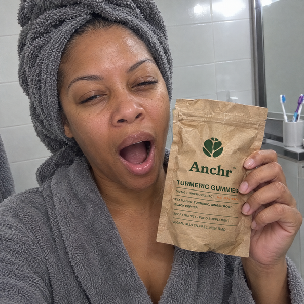 Anchr customer with Turmeric Gummies