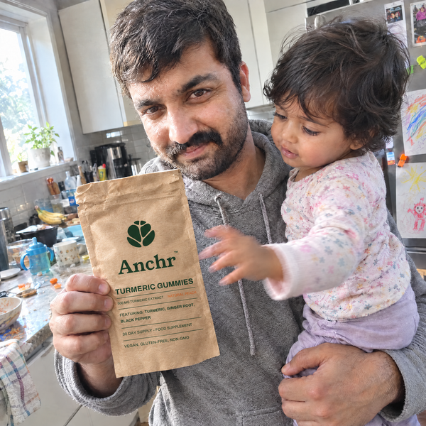 Anchr customer with Turmeric Gummies