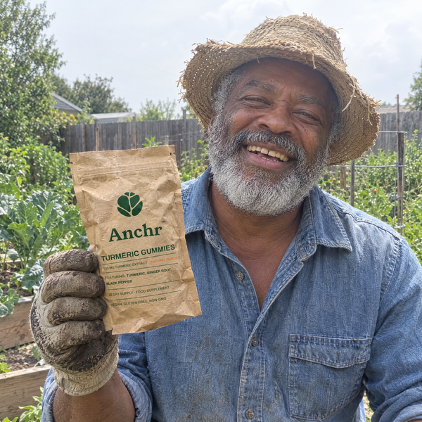 Anchr customer with Turmeric Gummies