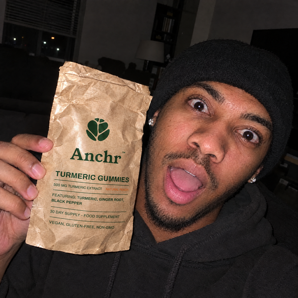 Anchr customer with Turmeric Gummies