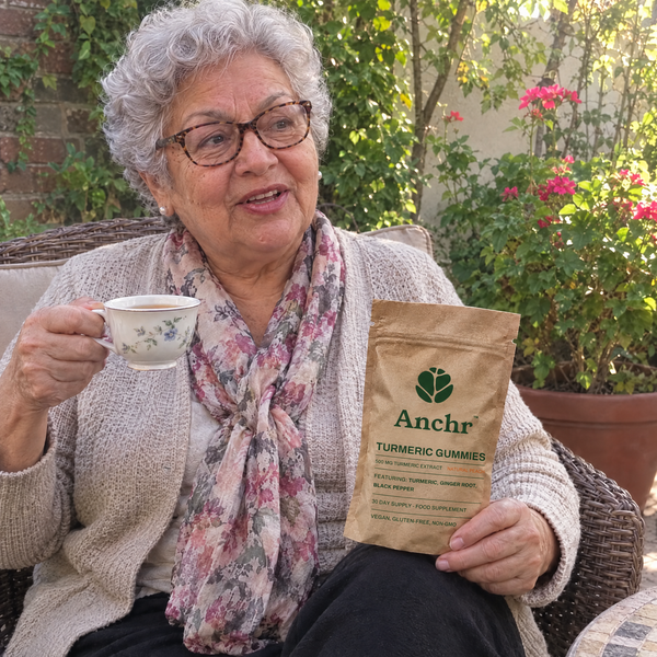 Anchr customer with Turmeric Gummies