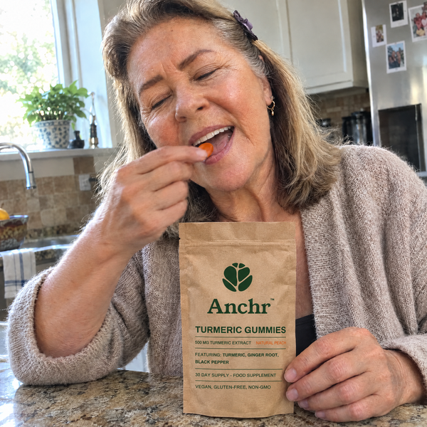 Anchr customer with Turmeric Gummies