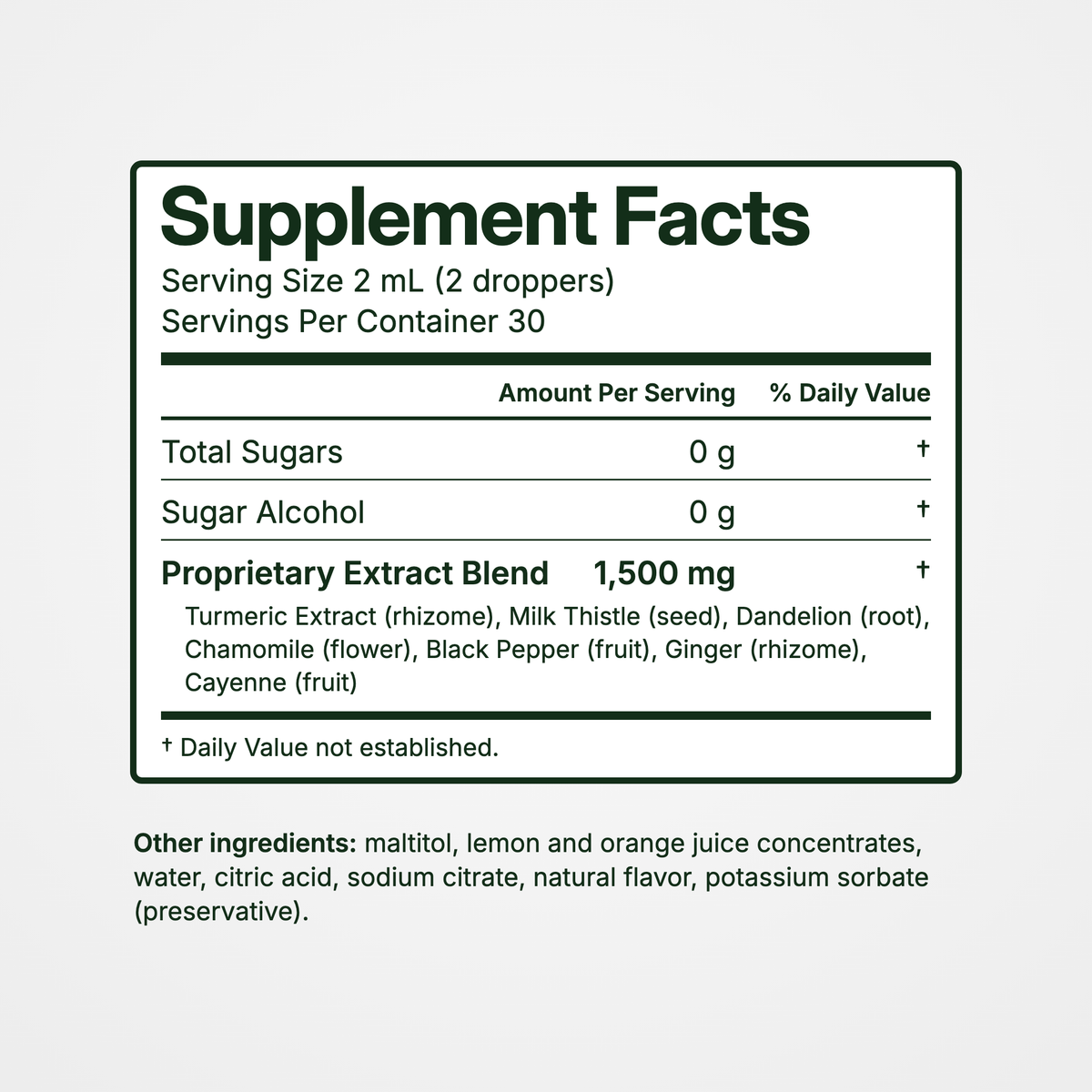 (New Look!) Turmeric Herbal Drops (1500mg)